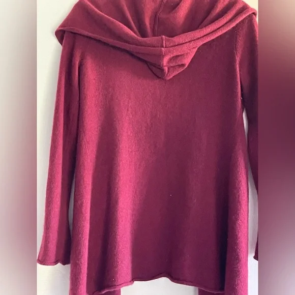 Cashmere Open Cardigan Burgundy Sweater .Laundry by Shellli Segal - Picture 4 of 5